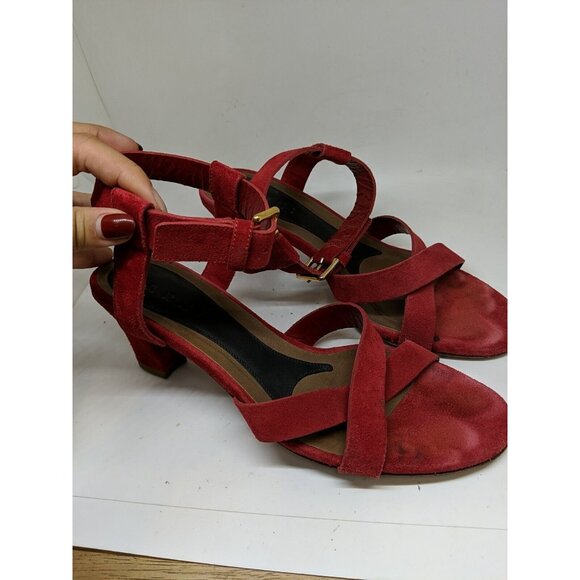 Marni Women's Red Ankle Strap Heel Sandals Buckle Closure Open Toe Size 40 - Picture 2 of 11